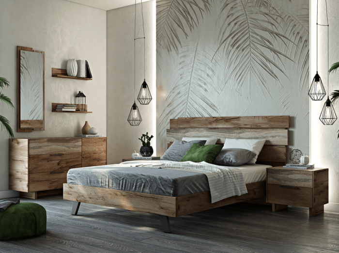 Σετ Κρεβατοκάμαρας Bari light brown oak