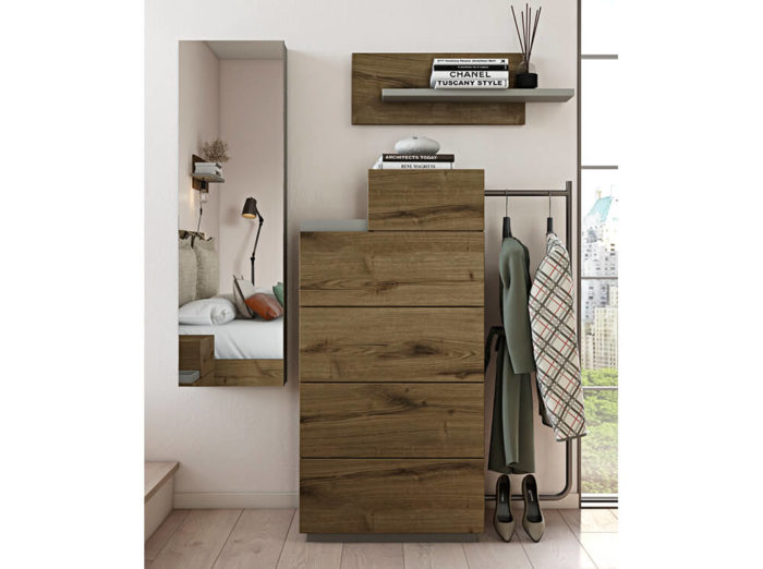 Σετ κρεβατοκάμαρας WOOD συρταριέρα